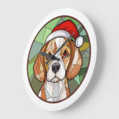 Charming Canine Cheer: Beagle thema Kerstmis Grote Klok (Hoek)