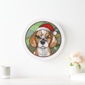 Charming Canine Cheer: Beagle thema Kerstmis Grote Klok (Huis)