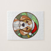 Charming Canine Cheer: Beagle thema Kerstmis Legpuzzel (Horizontaal)