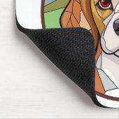 Charming Canine Cheer: Beagle thema Kerstmis Muismat (Hoek)