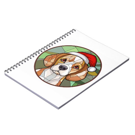 Charming Canine Cheer: Beagle thema Kerstmis Notitieboek (Linkerzijde)