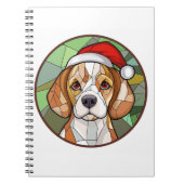Charming Canine Cheer: Beagle thema Kerstmis Notitieboek (Voorkant)