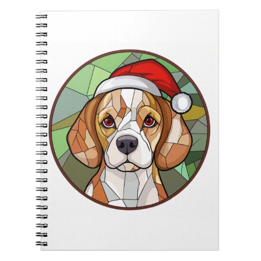 Charming Canine Cheer: Beagle thema Kerstmis Notitieboek (Voorkant)