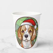 Charming Canine Cheer: Beagle thema Kerstmis Papieren Bekers (Achterkant)