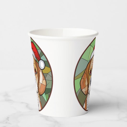 Charming Canine Cheer: Beagle thema Kerstmis Papieren Bekers (Links)