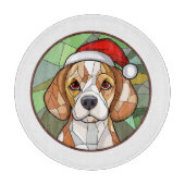 Charming Canine Cheer: Beagle thema Kerstmis Snijplank (Voorkant)