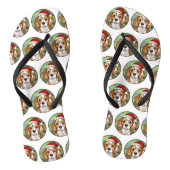 Charming Canine Cheer: Beagle thema Kerstmis Teenslippers (Voetbed)