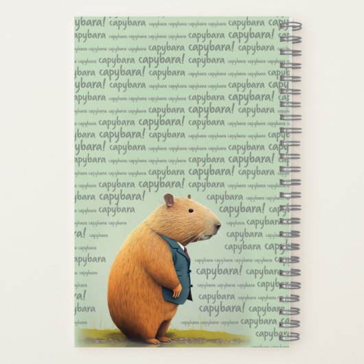 Charming Capybara Tweed Suit Spiral Notitieboek (Achterkant)