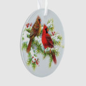 Charming Cardinaal Couple Acrylversiering Ornament (voorkant)