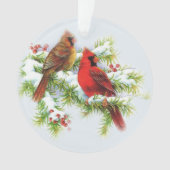 Charming Cardinaal Couple Acrylversiering Ornament (voorkant)