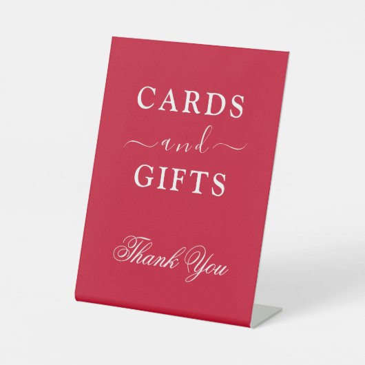 Charming Cards & Gifts Classic Red Reclamebord Met Voetstuk (Voorkant)