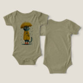 Charming Cartoon Cat Raincoat Bodysuit (Ontwerp Voorkant & Achterkant)