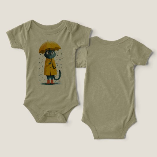 Charming Cartoon Cat Raincoat Bodysuit (Ontwerp Voorkant & Achterkant)