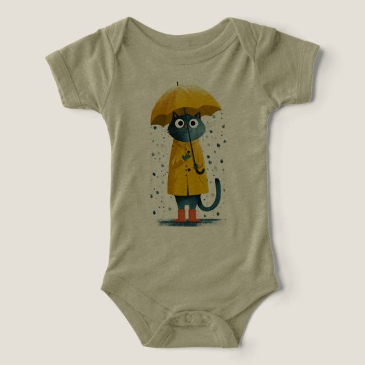 Charming Cartoon Cat Raincoat Bodysuit (Design voorkant)