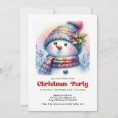 Charming cartoon snowman holiday invite digital kaart (Voorkant)