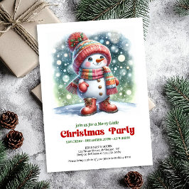Charming cartoon snowman invite festive cheer  kaart