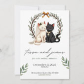 Charming Cat Couple Wedding Invitation Kaart (Voorkant)