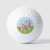 Charming Cat Roze Kar Purr-fect op Par Golfballen (Voorkant)