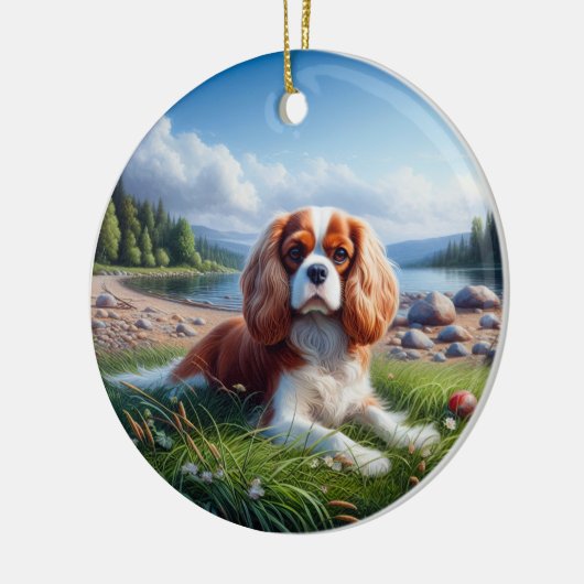 Charming Cavalier King Charles Spaniel Keepsake Keramisch Ornament (Links)