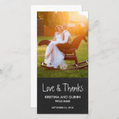 Charming Chalkboard Weddenschap Bedankt voor je fo (Voorkant / Achterkant)