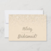 Charming Champagne Glitter Bridesmaid Kaart (Voorkant)