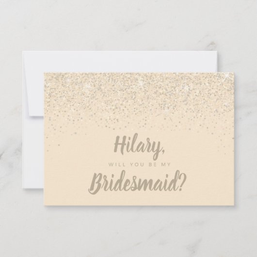Charming Champagne Glitter Bridesmaid Kaart (Voorkant)