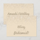 Charming Champagne Glitter Bridesmaid Kaart (Voorkant / Achterkant)