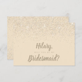 Charming Champagne Glitter Bridesmaid Kaart