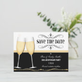 Charming Champagne Save the Date Invitation (Staand voorkant)