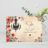 Charming Chandelier Classic Red Floral Bridesmaid (Staand voorkant)