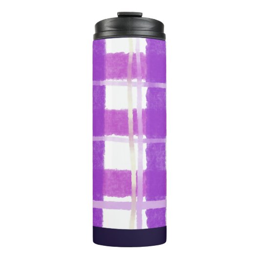 Charming Checks in Lilac and White Thermosbeker (Voorkant)