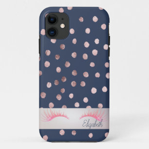 Charming Chic Blue,Confetti,Glitter Faux Lashes Case-Mate iPhone Case