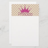 Charming Chic Pearls, Tiara, Princess, Glittery Briefpapier (Voorkant / Achterkant)