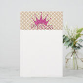 Charming Chic Pearls, Tiara, Princess, Glittery Briefpapier (Staand voorkant)