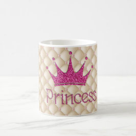 Charming Chic Pearls, Tiara, Princess, Glittery Koffiemok