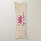 Charming Chic Pearls, Tiara, Princess, Glittery Lichaamskussen (Voorkant Verticaal)