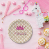 Charming Chic Pearls, Tiara, Princess, Glittery Papieren Bordje (Feest)