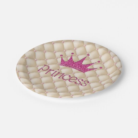 Charming Chic Pearls, Tiara, Princess, Glittery Papieren Bordje (Gekanteld)