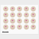 Charming Chic Pearls, Tiara, Princess, Glittery Ronde Sticker (Vel)