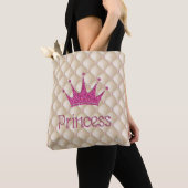 Charming Chic Pearls, Tiara, Princess, Glittery Tote Bag (Dichtbij)