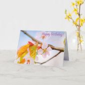 Charming Chic Sakura Flower and Leaves in Spring Kaart (Gele Bloem)