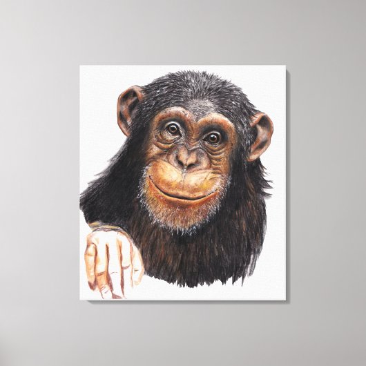 Charming Chimpanzee Canvas Afdruk (Voorkant)