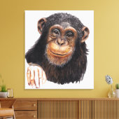 Charming Chimpanzee Canvas Afdruk (Insitu (Woonkamer))