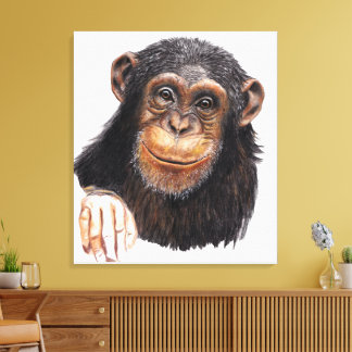 Charming Chimpanzee Canvas Afdruk