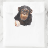 Charming Chimpanzee Vierkante Sticker (Tas)