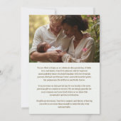 Charming Christian Wildflowers Cross-Shape Baptism Kaart (Achterkant)