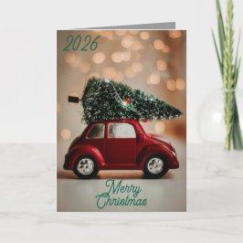 Charming Christmas Card Folded Holiday Design Kaart