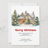 Charming Christmas house cozy festive scene  Feestdagenkaart (Voorkant)