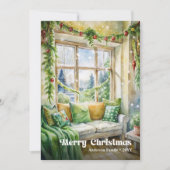 Charming Christmas scene card classic red green   Feestdagenkaart (Voorkant)