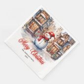 Charming Christmas scene napkins classic palette Servet (Hoek)